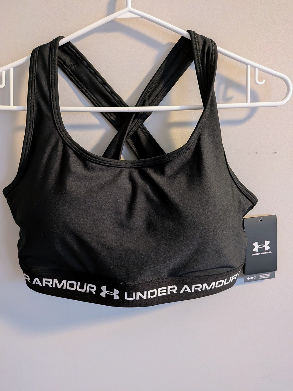 Under Armour Black Cross-Back Logo Sports Bra